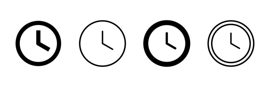 Clock icon set. Time icon vector. watch icon symbol