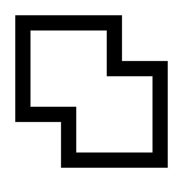 Union icon in sharp bold line style representing combined objects or shapes. Perfect for pathfinder tools, vector software, UI editing, shape operations, or creative layout composition.