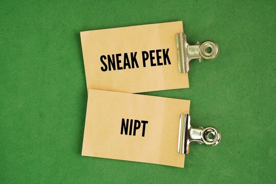 Paper with word SneakPeek and NIPT are both prenatal blood tests. does not screen for chromosomal or health-related medical conditions. 