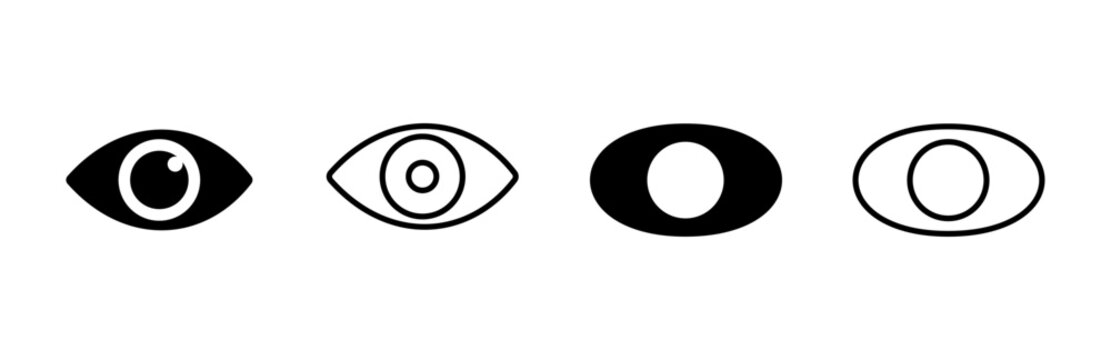 Eye icon set. Eye vector icon. Look and Vision icon.