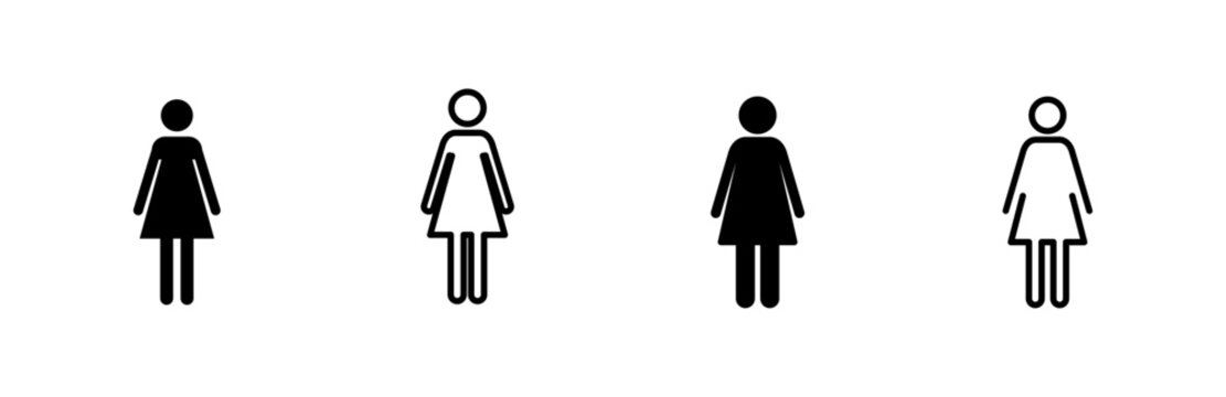 Female icon set. woman icon vector