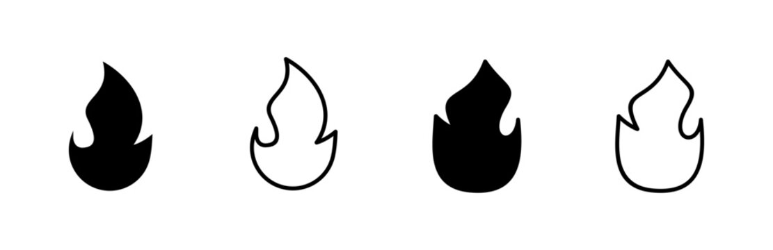 Fire icon set. fire vector icon