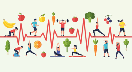 Fototapeta premium Healthy Lifestyle: Fitness, Nutrition, and Wellness Concept