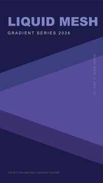 Liquid mesh gradient series 2026, abstract purple geometric background, dark violet layered vector illustration for mobile app splash screen
