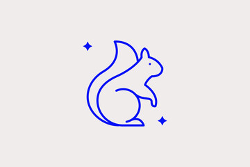 A squirrel sitting upright as a charming wildlife Vector Illustration for autumn. Represents nature’s preparation for winter and forest animals. © HenryFord