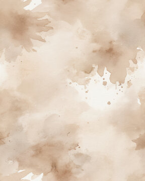 Abstraction texture color tone pattern mood A soft beige watercolor background with irregular brown stain and blot resembling aged parchment texture