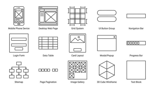 Modern Data Storage Icon Set for Digital Technology and Cloud Computing
