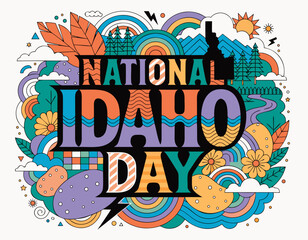 Obraz premium NATIONAL IDAHO DAY vector illustration isolated on white background
