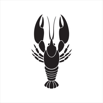 crayfish shrimp icon. Vector concept illustration for design on white background or silhouette vector 