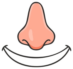 Cartoon nose and smile illustration for expressive faces