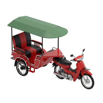 Traditional Cambodian Tuk Tuk - Remorque Moto