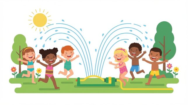 Children playing in a park.
