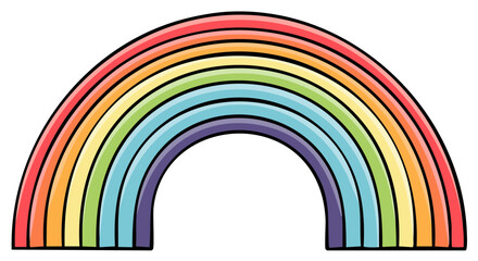 Fototapeta premium Bright Colorful Rainbow Arc Against a White Background