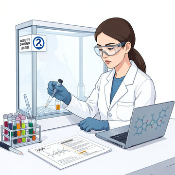 Modern Biotechnology Laboratory &ndash; CRISPR Workflow with Scientist and Equipment