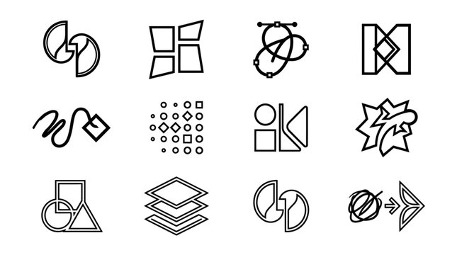 Collection of Modern Icons Set with Diverse Symbols for Digital Design and User Interfaces