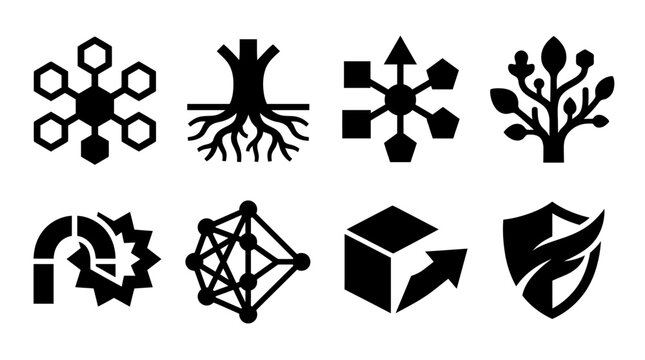Collection of Modern Vector Icons Representing Technology and Innovation