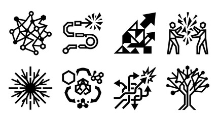 Fototapeta premium Vector Icon Set Of Modern Technology And Network Symbols For Digital Communication