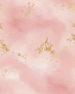 Watercolor pink gold abstract background soft pastel wash with metallic accents creates a serene elegant backdrop for design projects