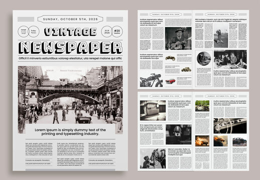 Classic Professional Newspaper Template For Print