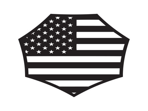 American flag in a hexagonal shield shape a patriotic and unique design element