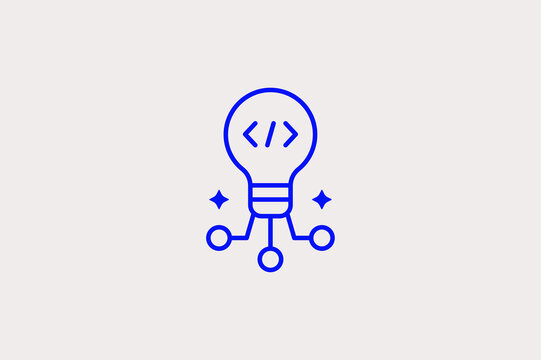  Lightbulb connected to a circuit board symbolizes hardware and software integration. Tech-savvy Vector Illustration is ideal for IoT, engineering, and smart home innovations.