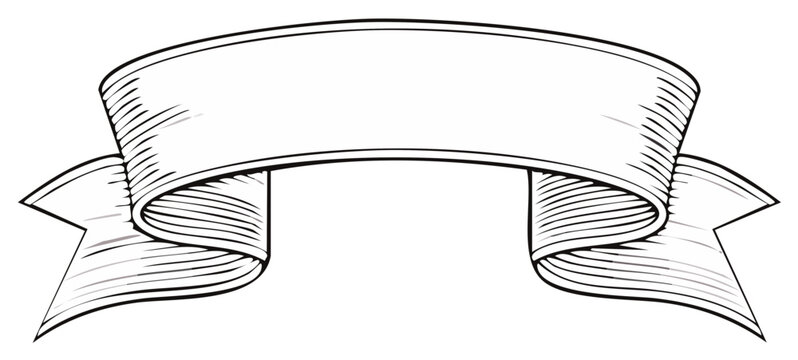 Engraved Style Banner with Copy Space for Text and Graphics