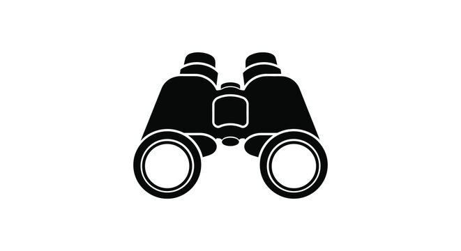 Black binoculars with a bold outline present a striking visual silhouette
