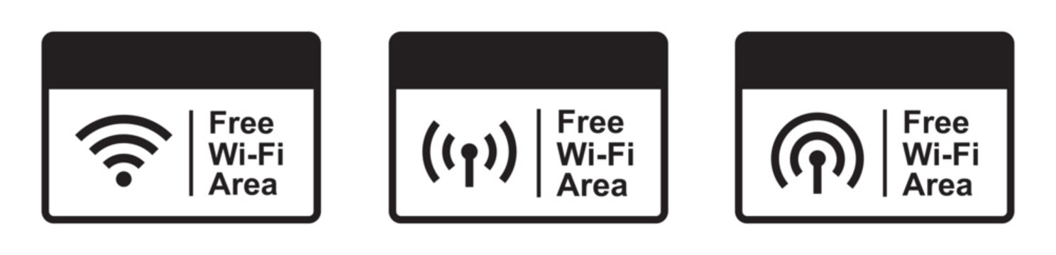 Free wifi area label sign icon illustration