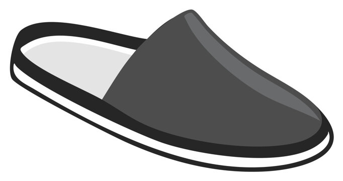 Simple monochrome indoor slipper for relaxation with a cushioned sole and soft comfortable form