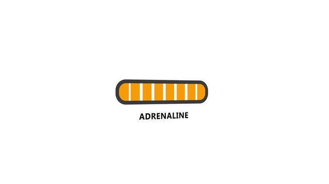 Progress bar. Hormone andrenaline growth indicator on white background.Chemical molecular formula of hormones.