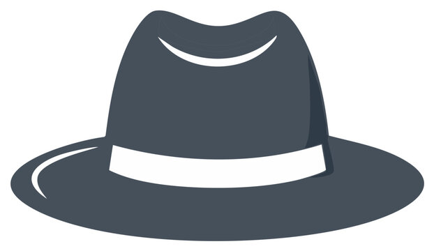 Classic Style Hat with White Band Illustration for Fashion and Retro Appeal