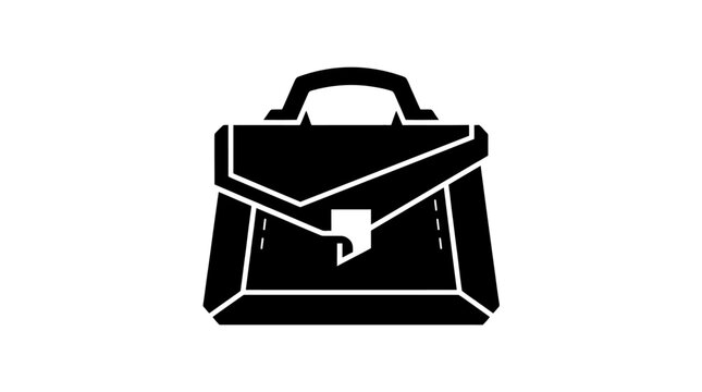 Icon of a Briefcase, Business Office Equipment, Professional Document Storage Vector Icon