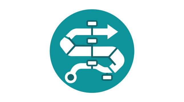 Icon of a Flowchart Diagram for Process Mapping and Workflow Design in Vector Style
