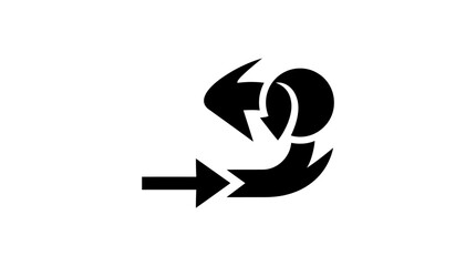 Fototapeta premium Icon of Circular Arrow with Return and Forward Symbols for Navigation or Refresh