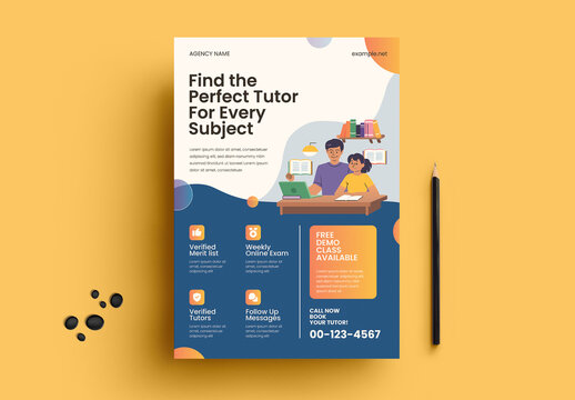 Education Flyer Template With Tutor Service Promotion