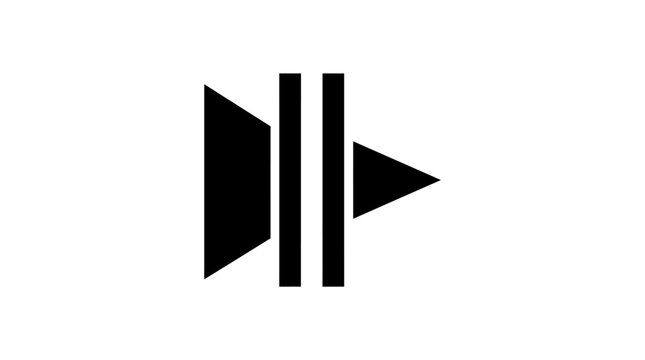 Icon of a Play Button with Vertical Bars in a Modern Vector Style