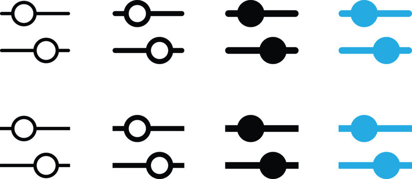 Set of slider icons in different styles