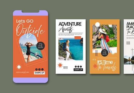 Travel Social Media Story Template Set