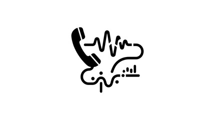 Obraz premium Icon of a Modern Telephone Handset with Sound Waves in Flat Vector Style
