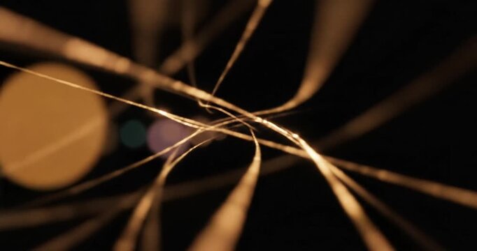 Golden Threads Intersecting with Lights.