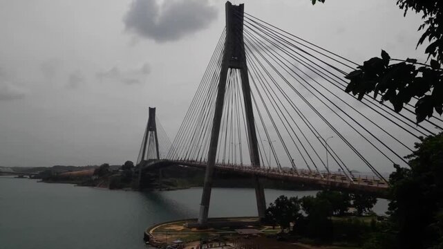Barelang Bridge, an iconic tourist landmark in Batam, showcasing modern engineering with stunning sea views and scenic surroundings