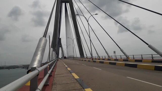 Barelang Bridge, an iconic tourist landmark in Batam, showcasing modern engineering with stunning sea views and scenic surroundings
