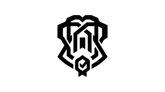 Icon of an Abstract Luxurious Bear Head Vector Illustration for Wildlife or Nature Themes