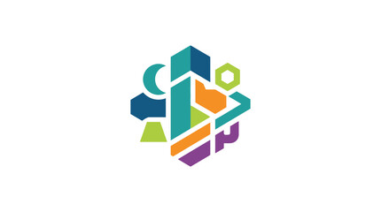 Fototapeta premium Colorful Abstract Icon Representing Diversity And Innovation In Modern Design