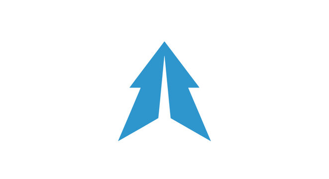 Blue Arrow Pointing Upward Symbol.
