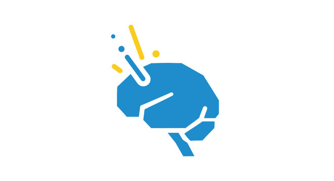 Blue Brain with thermometer in head.