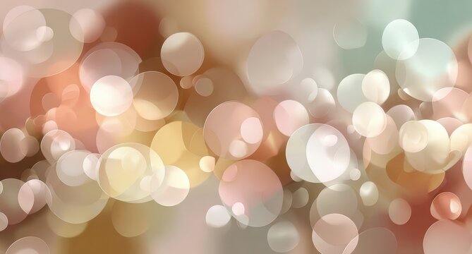 Abstract blurred background with colorful bokeh circles in soft pastel tones creating a dreamy and ethereal visual effect suitable for various design applications