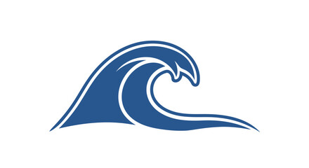 Fototapeta premium Blue wave icon graphic symbol ocean.