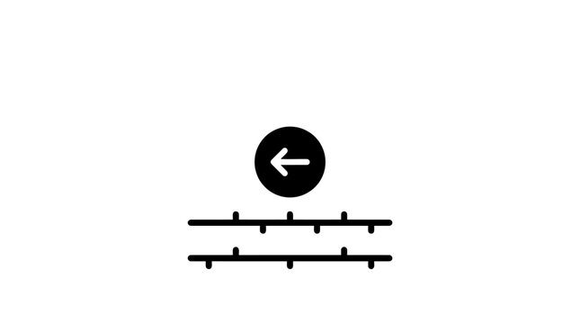 Vector Icon of an Arrow Pointing Left with Slider Control for Digital Interface Design