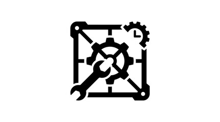 Fototapeta premium Vector Icon of a Gear and Settings Mechanism for User Interface and Technical Applications